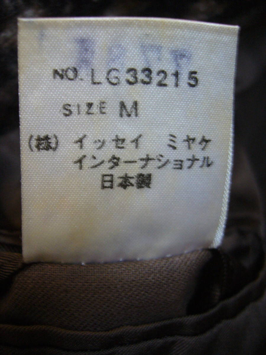 824♂:美品 ISSEY MIYAKE MEN イッセイミヤケメン ウール 厚手 デザインジャケット size.M 色.茶チェック テーラードジャケット _画像7