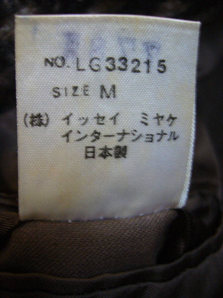 824♂：美品　ISSEY MIYAKE MEN 　イッセイミヤケメン　ウール　厚手　デザインジャケット size.M　色.茶チェック　テーラードジャケット _画像7