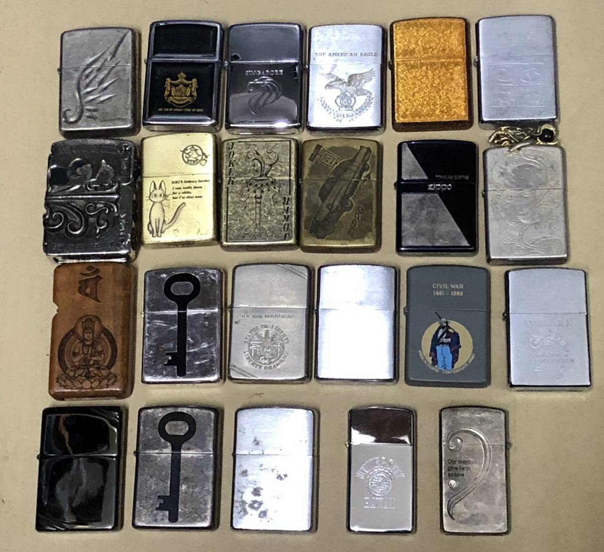 ZIPPO ジッポオイルライター 多種類 真鍮製金色系 チタンコーティング