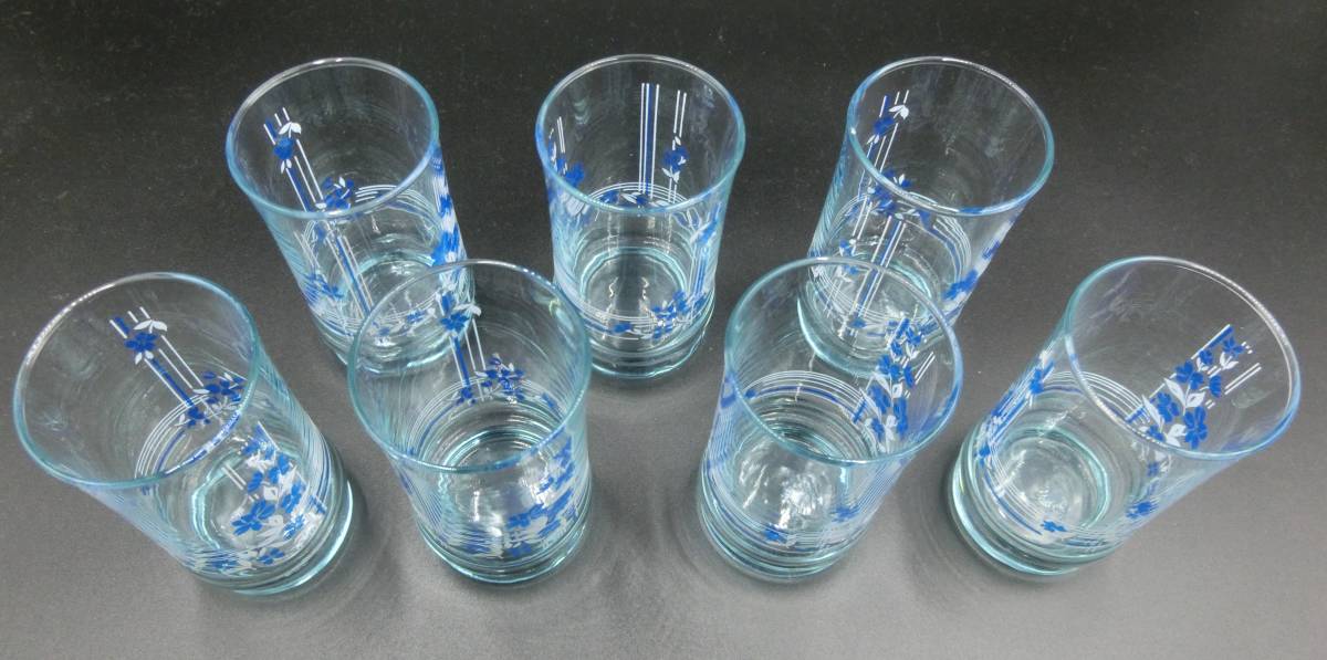 昭和レトロ 古ガラス ガラスコップ　7本まとめて グラス 器 食器 カフェ 古物 古道具 当時物_画像2