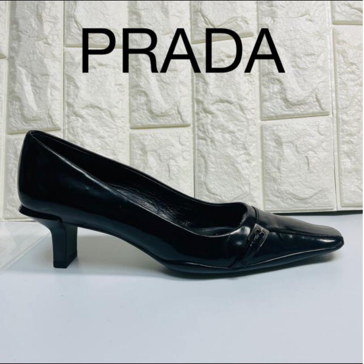 最大43%OFFクーポン PRADA プラダ レザー パンプス ヒール 約24.0cm
