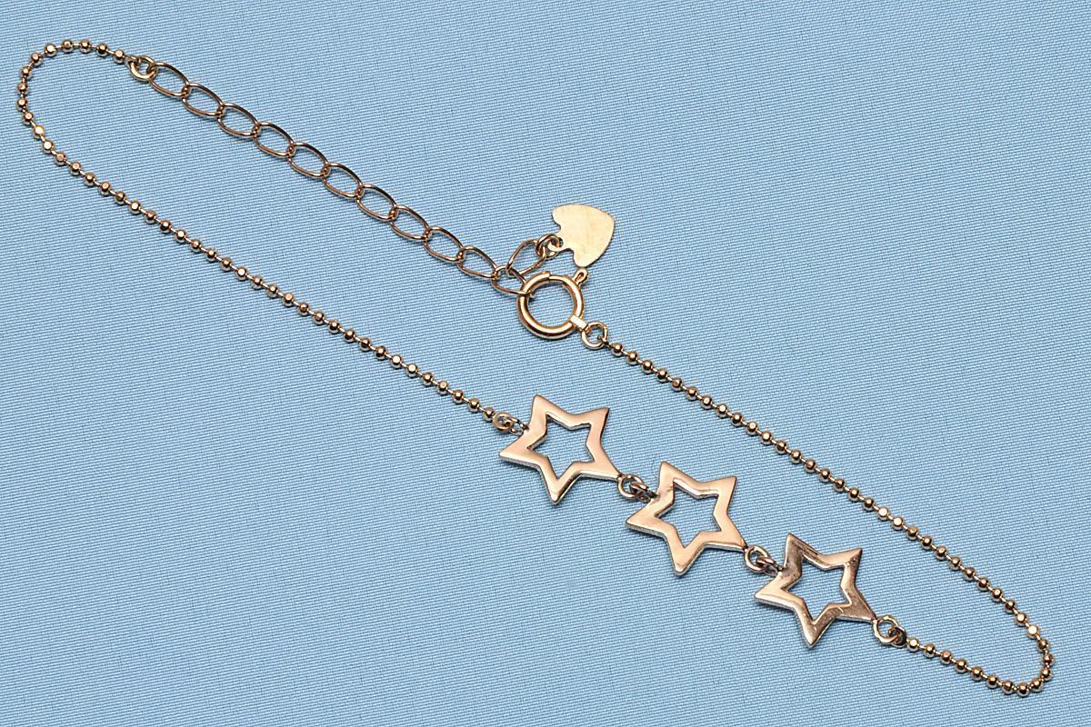 K18PG розовое золото звезда type браслет ножной браслет 3.2g 18~22cm бесплатная доставка [c224]