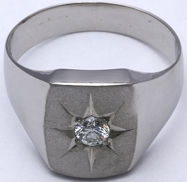 Pt850 мужской кольцо печатка diamond 0.24 13.7g #20.5 отполирован б/у бесплатная доставка [Y68] * платина 