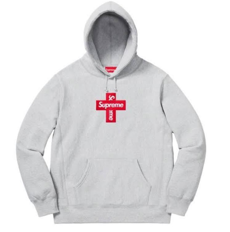 【S】Supreme 20AW Cross Box Logo Hooded Sweatshirt シュプリーム クロス ボックス ロゴ パーカー Grey グレー　Small