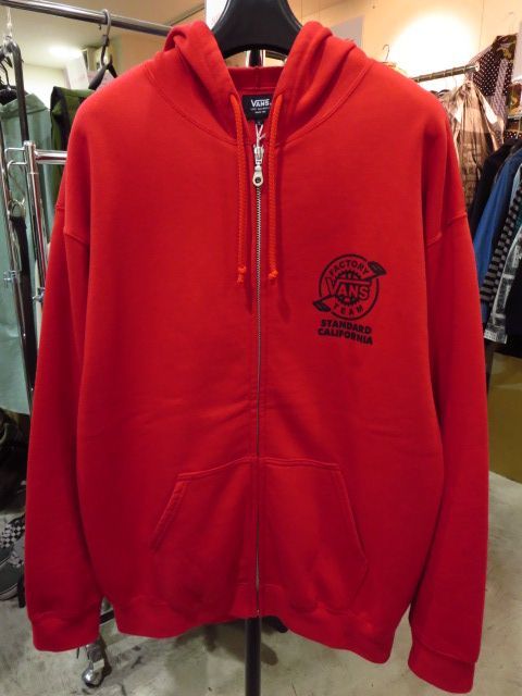 STANDARD CALIFORNIA スタンダードカリフォルニア × VANS バンズ 17AW BMX LOGO ZIP HOOD コラボジップスウェットパーカー 新品 赤 L_画像1