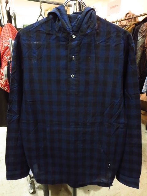 sophnet ソフネット 16SS (SOPH-160054) BLOCK CHECK PULL OVER HOODED SHIRT ブロックチェックプルオーバーフーデッドシャツ 青 S_画像2