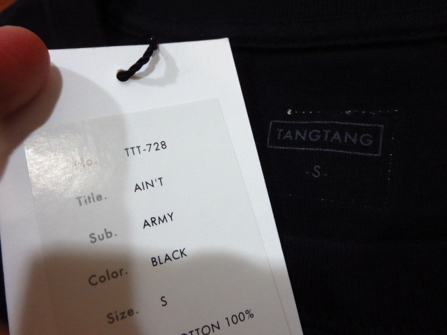 TANGTANG タンタン 19AW (TTT-728) AIN'T ARMY ロゴプリントTシャツ 新品 黒 ブラック BLACK S_画像3