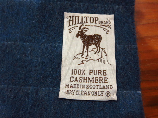 HILLTOP ヒルトップ カシミヤ100% MADE IN SCOTLAND スコットランド製 リバーシブルカシミヤマフラー ネイビー グレー_画像4