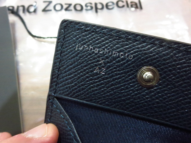 Junhashimoto Jun - si Moto × AZe-ze-(A-061) кошелек для мелочи . кожа ячейка для монет COIN CASE новый товар темно-синий темно-синий NAVY обычная цена 8000 иен + налог 