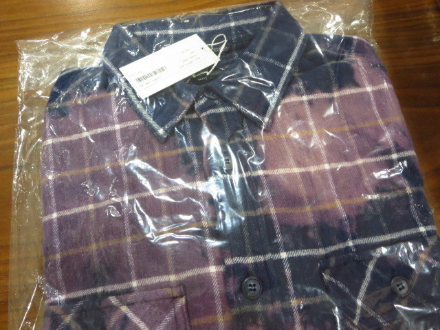 DESCENDANT ディセンダント 19SS MOSS / CHECK LS SHIRT ブリーチ加工コットンツイルチェックシャツ 新品 紺 ネイビー NAVY 2 M_画像3