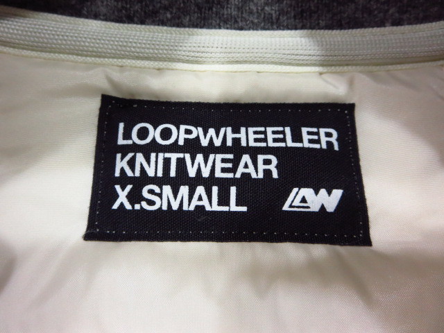 LOOPWHEELER ループウィラー 17AW 受注会限定 ダウン入りウール混スタジャン 新品 灰 白 グレー ホワイト XS_画像4