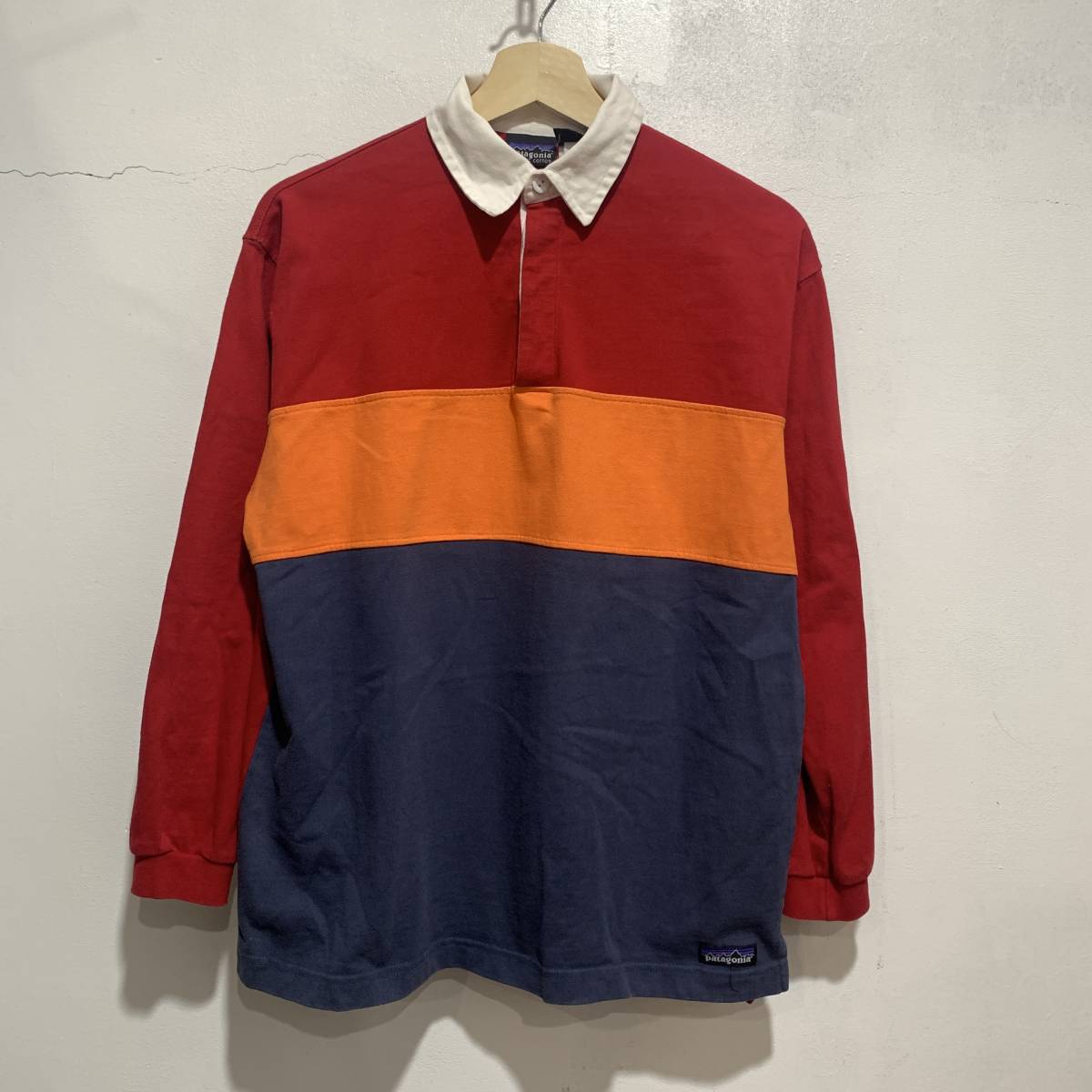 ☆送料無料☆Patagonia☆長袖ラガーシャツ☆長袖ポロシャツ☆キッズXL（１４）☆オーガニックコットン☆c２２_画像1