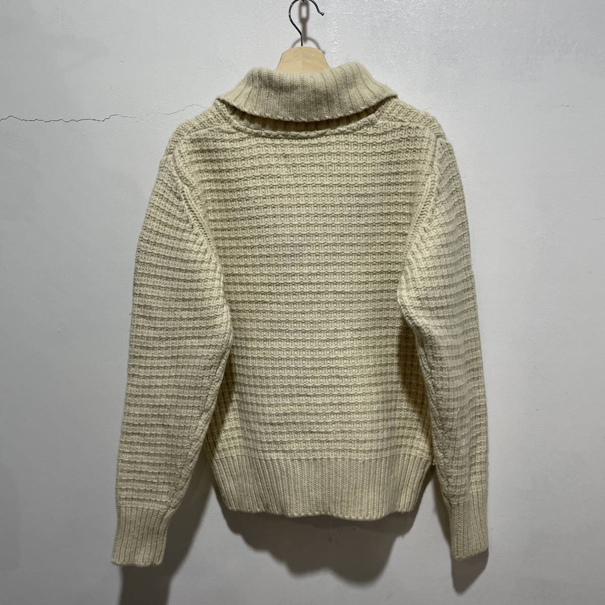 ☆送料無(wú)料☆SCHOTT☆ショット☆ショールカラーウールセーター☆ナチュラル☆L☆c２２