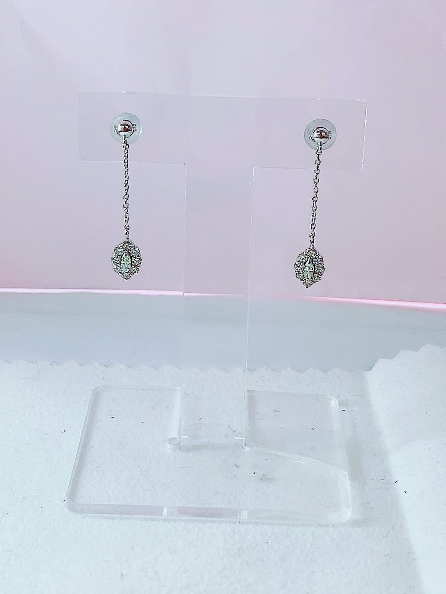 ☆0.44ct☆✨マーキースダイヤモンドK18WG揺れるピアス イヤリング-