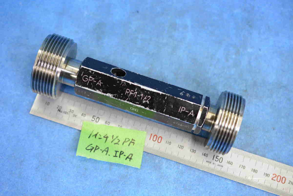 1インチ 1/2 PF GP-A IP-A 管用 ネジ プラグ ゲージ 中古 測定器 1インチ 1/2 PF GP-A IP-A 管用 ネジ プラグ ゲージ 中古 測定器