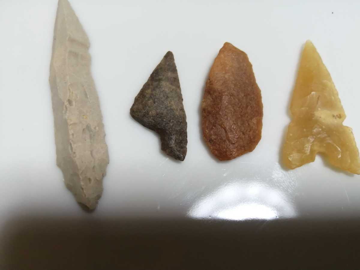 石器 8ケセット 矢尻 矢じ、中期旧石器時代の尖頭器、削器、剥片石器。_画像3