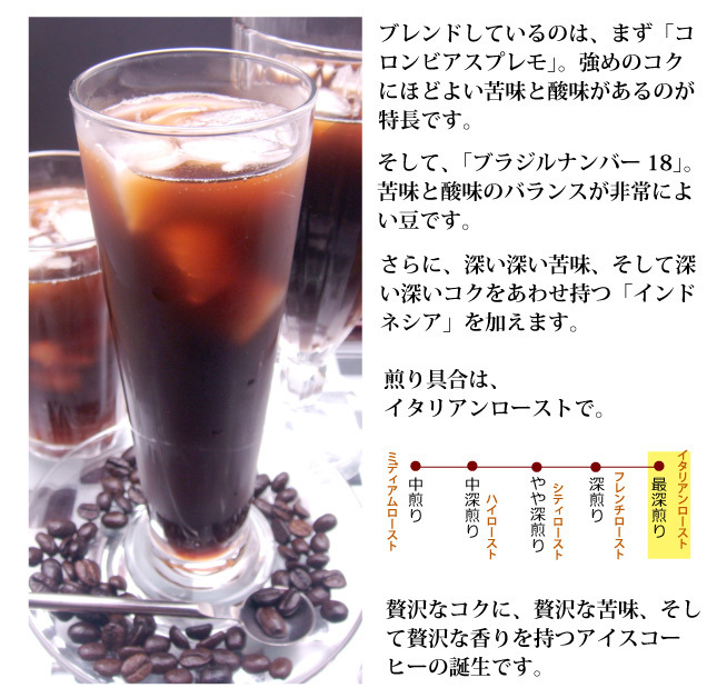 ●アイスコーヒー200g●茶褐色の透明度●送料300円（粉ＯＲ豆をメッセージでご指定してください）_画像3