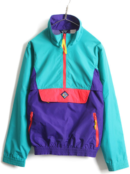 80s 希少サイズ S ■ Woolrich SIGMET GEAR ジップ ハイネック トリコカラー ナイロン ジャケット ( メンズ )古着 ウールリッチ ビンテージ_画像1