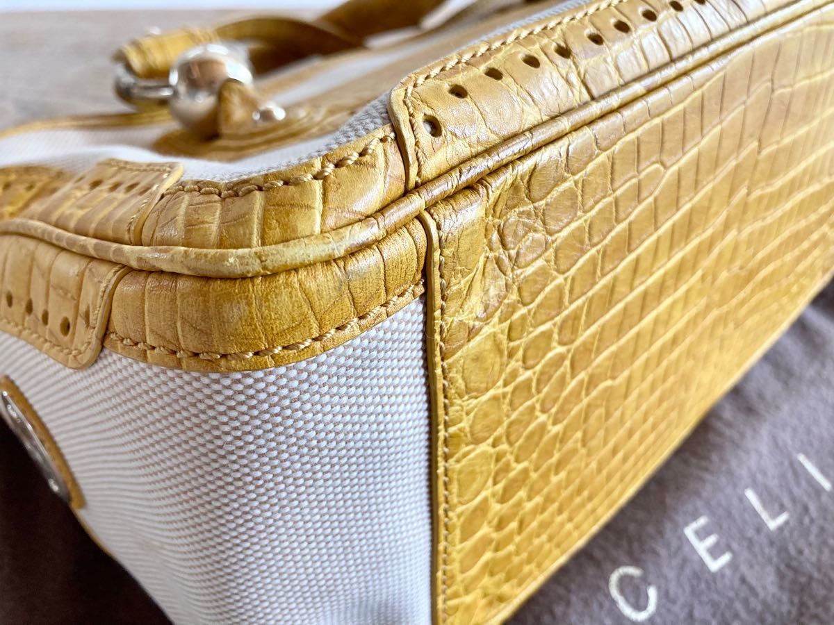 CELINE セリーヌ ブギー ハンドバッグ イエロー 型押し | laninternet