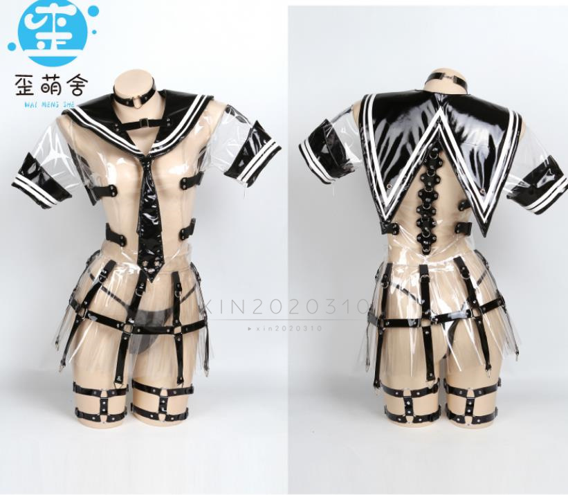  darkness . morning illusion ... see-through sailor blue costume play clothes three color choice free 