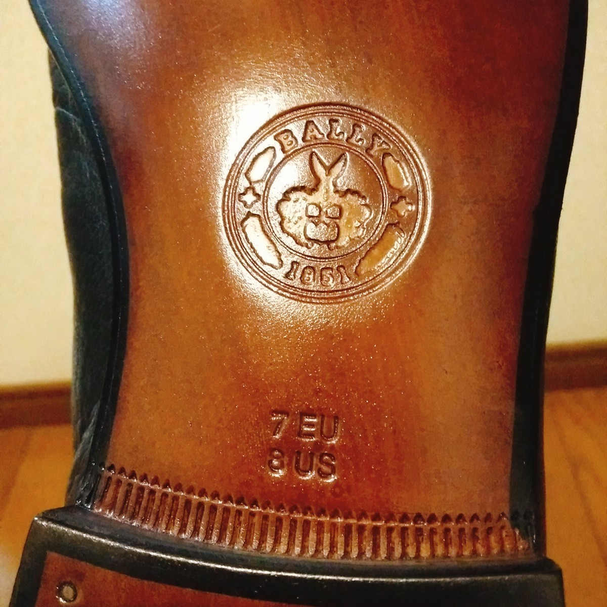 【未使用】BALLY 本革 ローファー 26cm イタリア製 シボ加工レザー  紳士靴