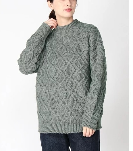 GAP (ギャップ)★税・送料なし★【未使用品】 オーバーサイズ ケーブル モックネックセーター GREY(M)_画像1