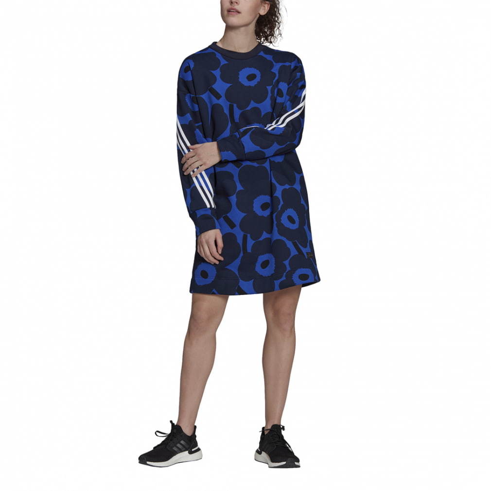 adidas(アディダス) MARIMEKKO(マリメッコ) レディース ワンピース スウェットドレス スポーツ Lサイズ トレーナー (新品タグ付き未着用品)_イメージ画像