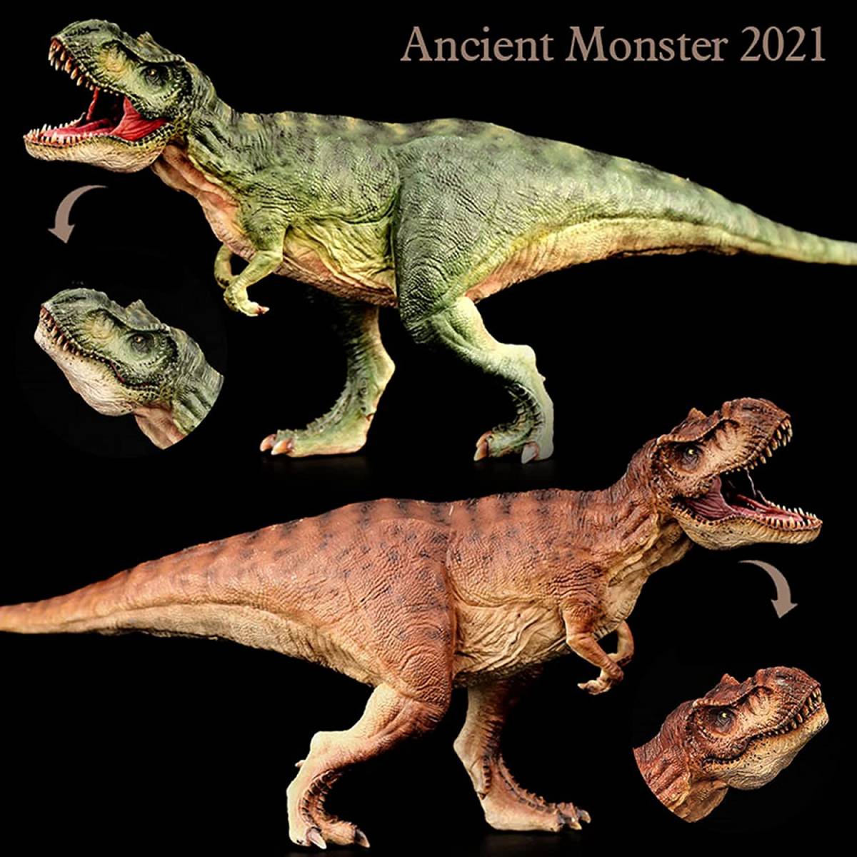 ティラノサウルス Tレックス T-Rex 動物 フィギュア プラモデル おもちゃ 模型 リアル PVC 恐竜好き 誕生日 プレゼント グリーン_画像3
