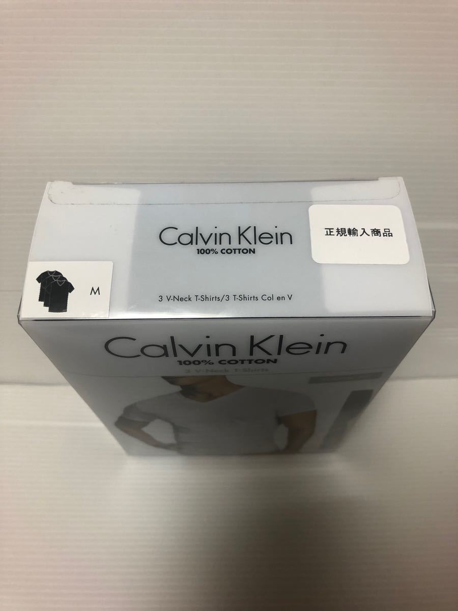 Calvin Klein カルバンクライン Tシャツ 半袖 インナー 黒 3枚セット Mサイズ Ｖネック