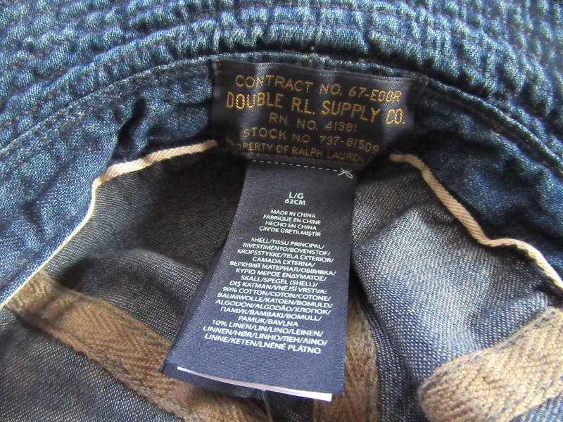 完売!RRL デニム バケットハット インディゴ染め Lサイズ ダブル