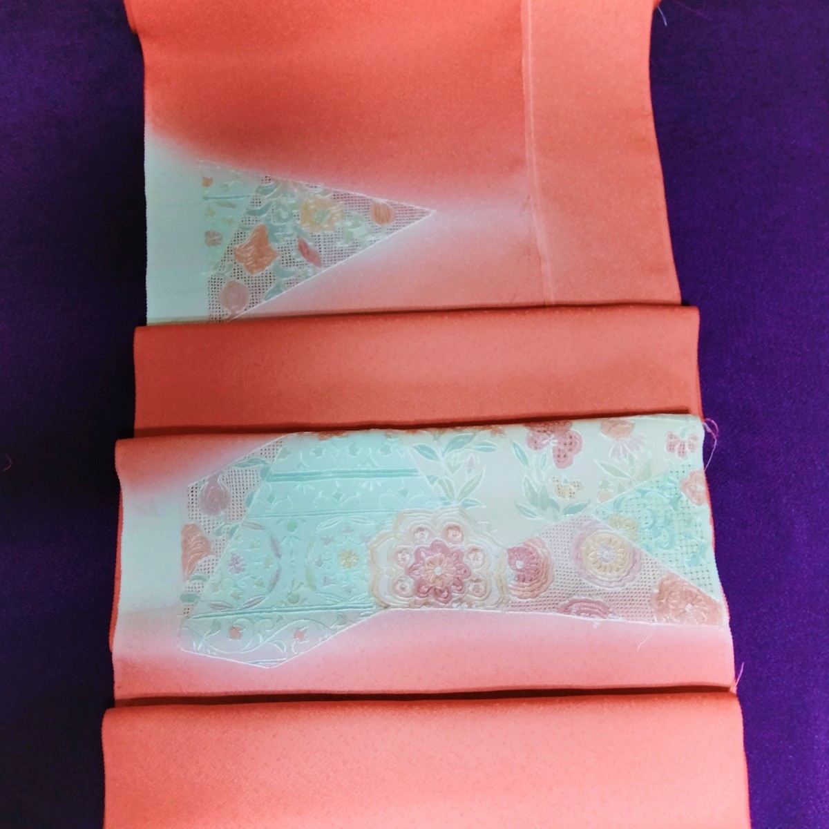 付下げ 伊と幸 刺繍 在庫保管品 鴨の羽色 着尺 ちりめん 訳あり 反物