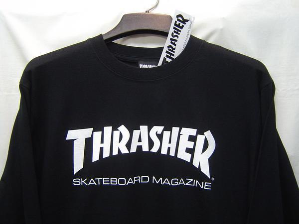 THRASHER スラッシャーMAG LOGO マグロゴ プリント ロンT ロングスリーブ Tシャツ 長袖 黒 白 M TH8301 新品_画像1