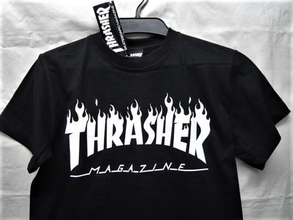 セール20% off THRASHER スラッシャー FLAME LOGO フレーム マグ ロゴ Tシャツ 半袖 黒 M TH8168 メンズ レディース　新品_画像2