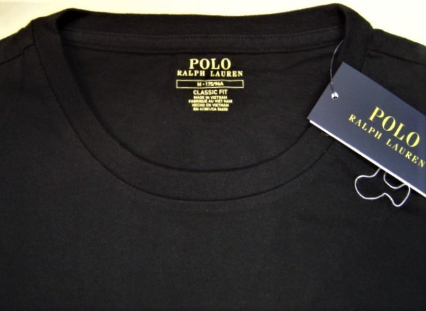 セール 20% off POLO RALPH LAUREN ポロ ラルフローレン ワンポイント ポロ 刺しゅう ポケット Tシャツ 半袖 黒 M ベトナム製 新_画像4