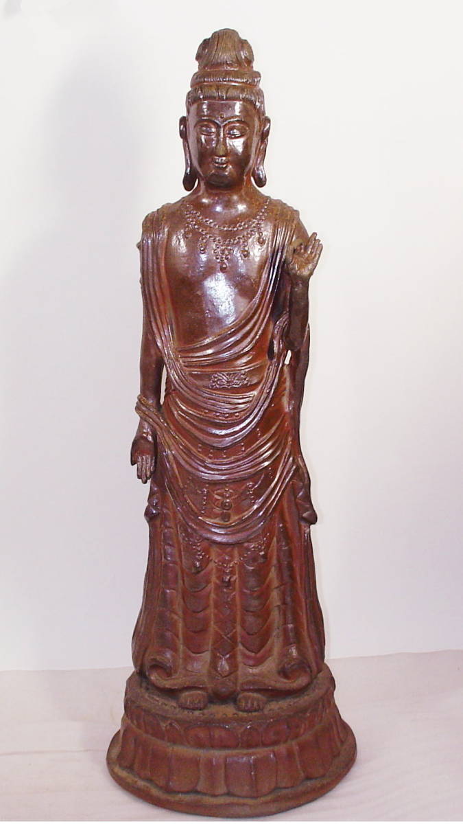 今日一番安い 備前焼 観音様 仏像 朝子 造 彫刻、オブジェ hitachi