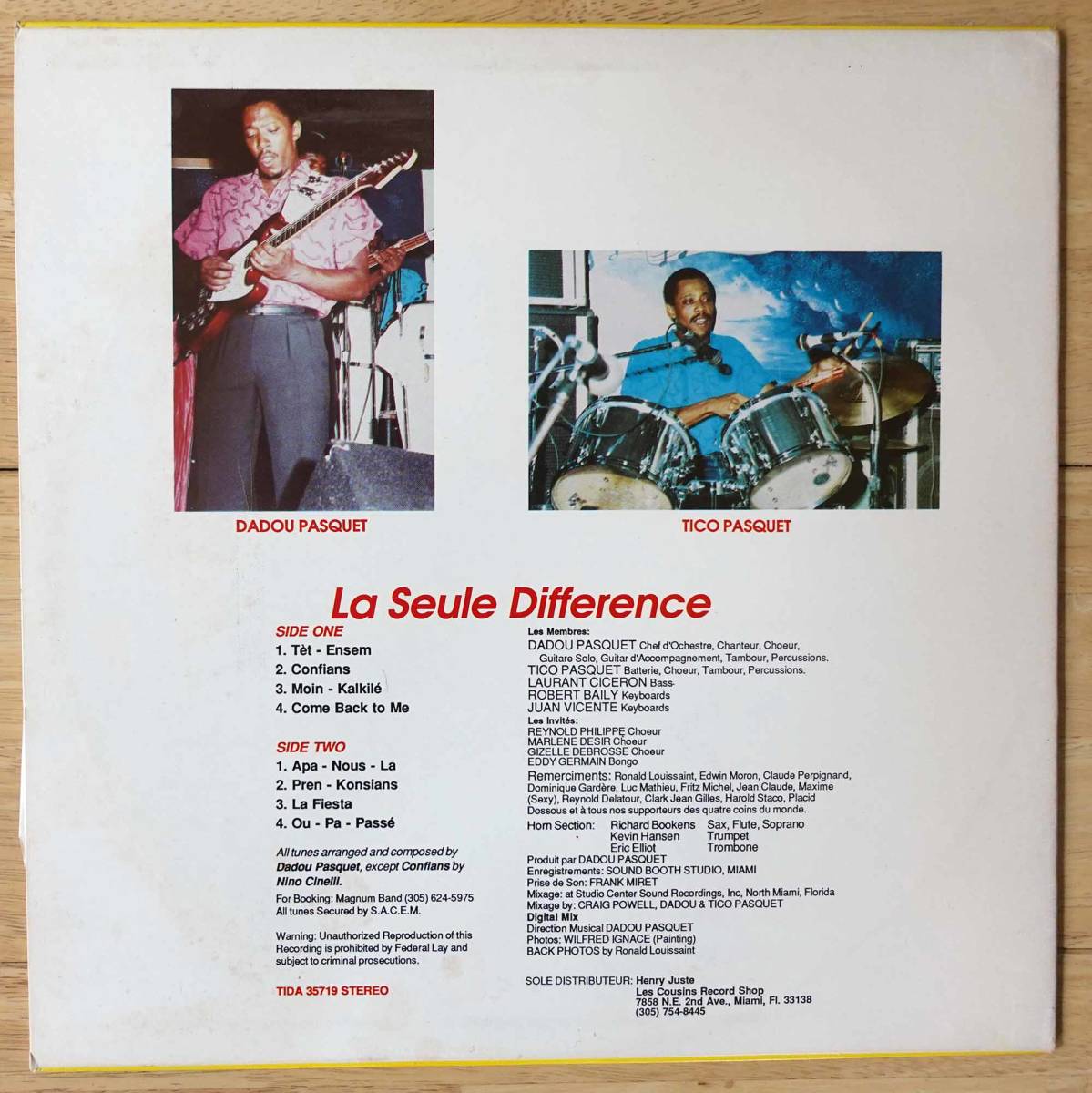 Magnum Band（マグナム・バンド） La Seule Difference LP「Tet - Ensem」USオリジナル TIDA 35719 新品同様_画像2