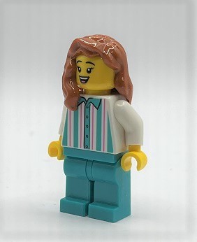 即決 新品 未使用　レゴ LEGO ミニフィグ ミニフィギュア シティ　ストライプシャツの女性　店員　女の人_画像2