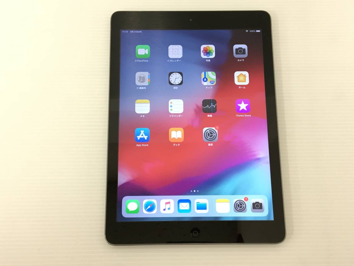 ☆Apple iPad Air Wi-Fiモデル 9.7インチ 16GB スペースグレイ A1474(MD785J/B) 動作品 