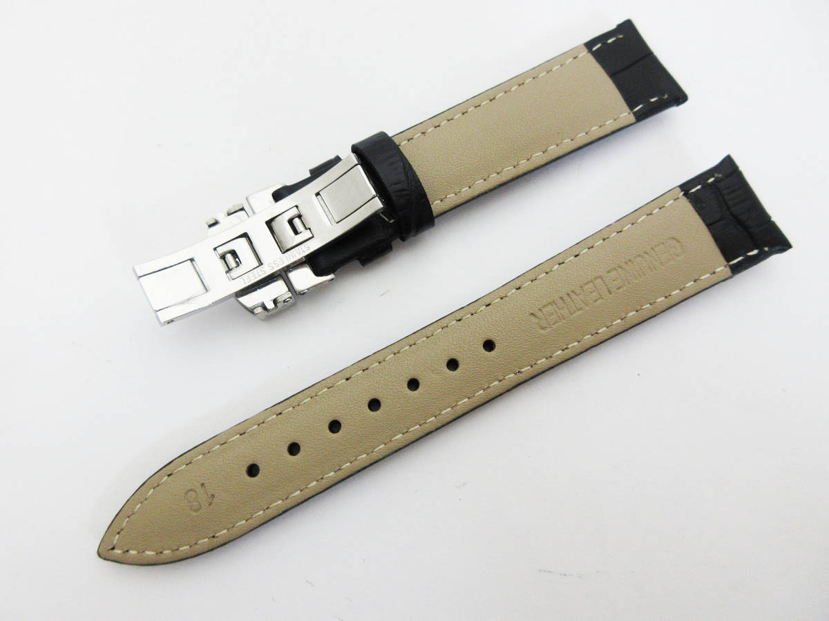 2個セット 腕時計ベルト ブラック ブラウン 18mm バンド 本革 レザー 通販