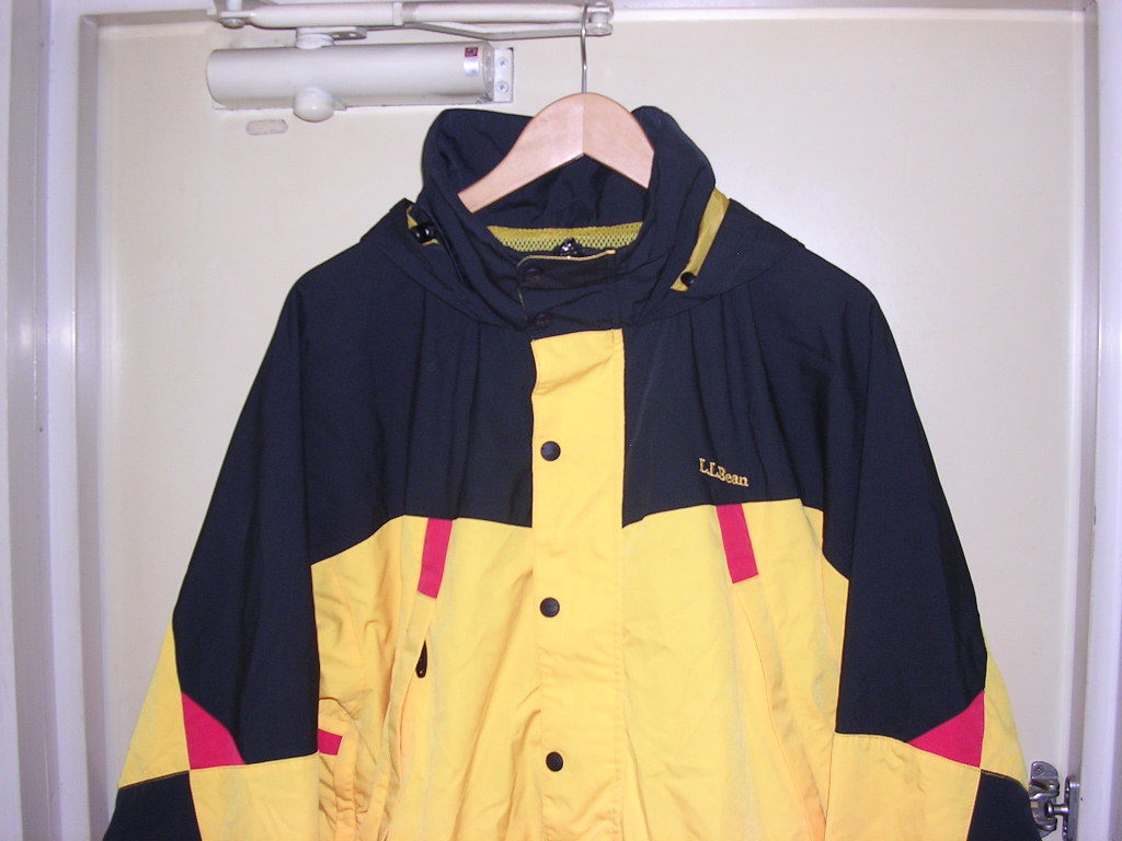 90s 00s L.L.Bean 裏地メッシュ ナイロンマウンテンパーカー L 黄/黒/赤 vintage old ジャケット 好配色