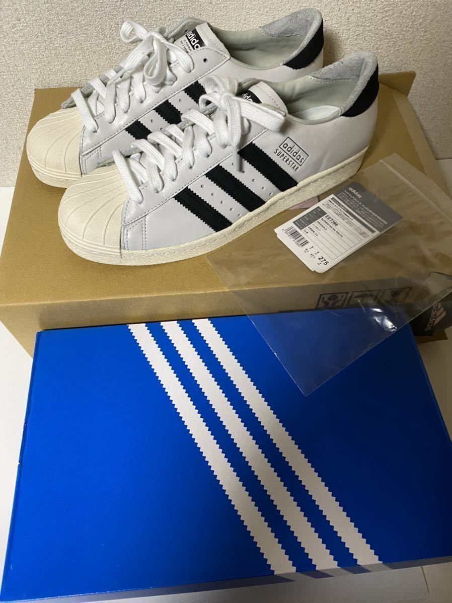 アディダス　オリジナルス　スーパースター 80s 27.5cm us9.5 ADIDAS ORIGINALS SUPERSTAR 80s RECON  WHITE BLACK 白　黒 EE7396 27 27.5