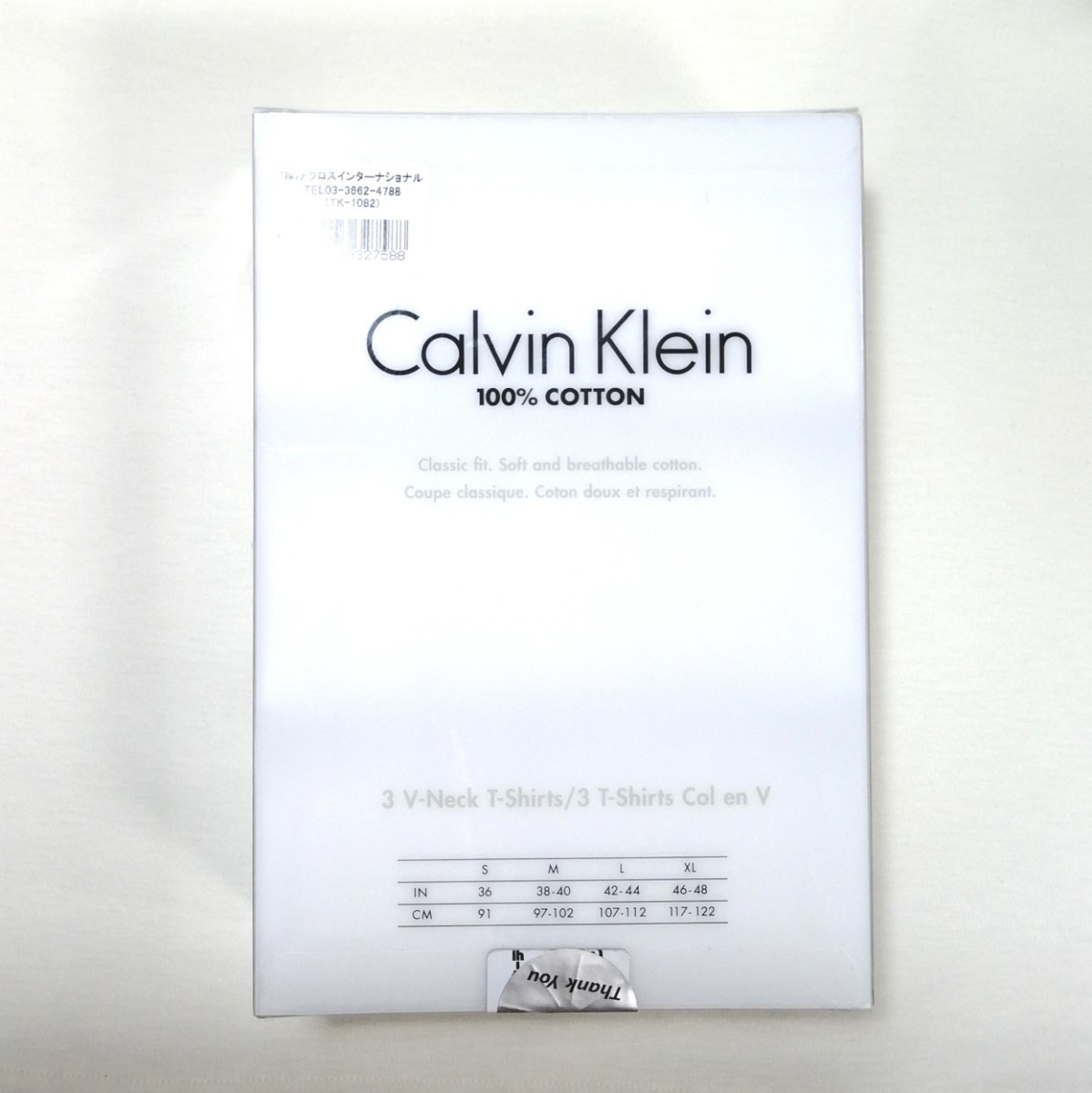 【海外Sサイズ 3枚】Calvin Klein Vネック T-shirt 半袖 カルバン・クライン Tシャツ カルバンクライン