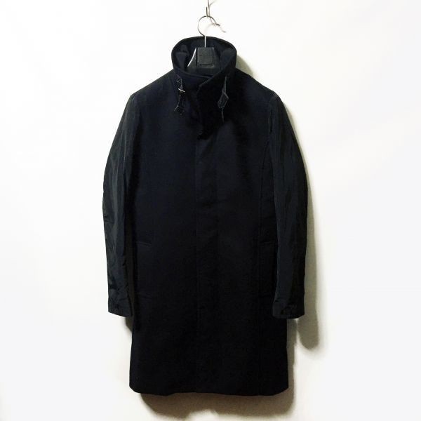 #NO ID.｜ノーアイディー メルトンウールハイネックデザインコート ブラックカラー size1