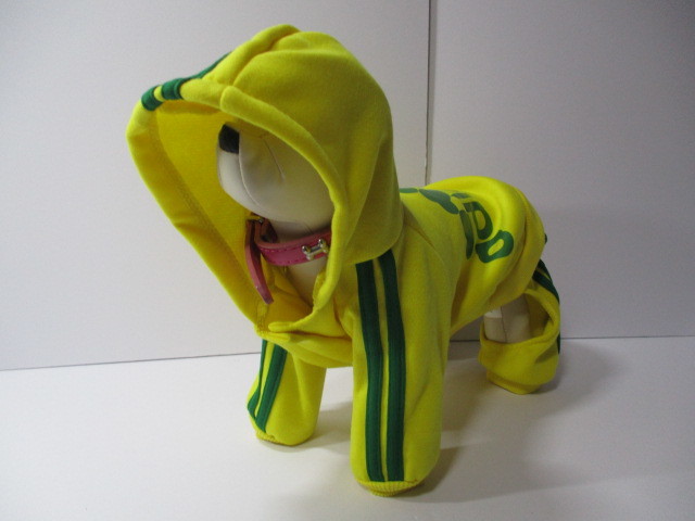 adidog アディドッグ 犬 ペット 服 パーカー フード 可愛い 黄 イエロー 色 サイズ L 首:34cm 胴:45cm 丈:33cm 新品 未使用 写真詳細参照_黄 イエロー 色