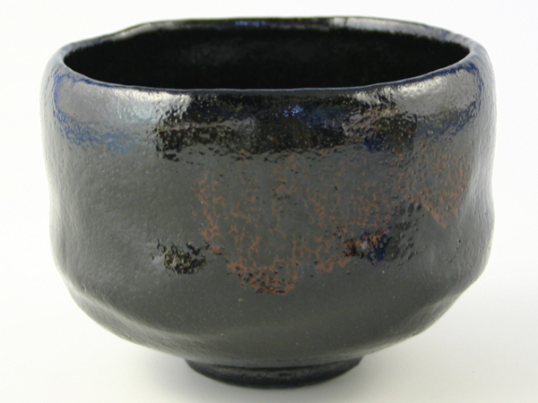 京焼・清水焼　抹茶碗　黒楽(くろらく)　松楽　TSN691　陶器 湯呑み、カップ