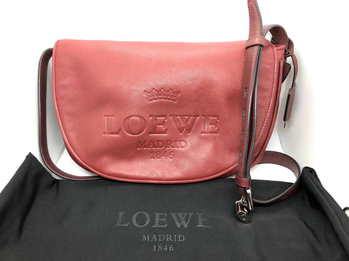 人気商品ランキング 美品☆LOEWE ロエベ☆ヘリテージ レッド系