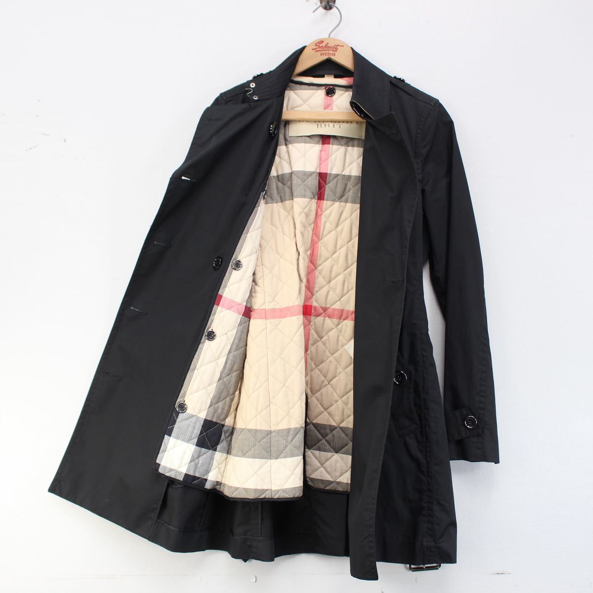BURBERRY BRIT TRENCH COAT WITH QUILTING LINER MADE IN CHINA/バーバリーブリットキルティングライナー付トレンチコート_画像6