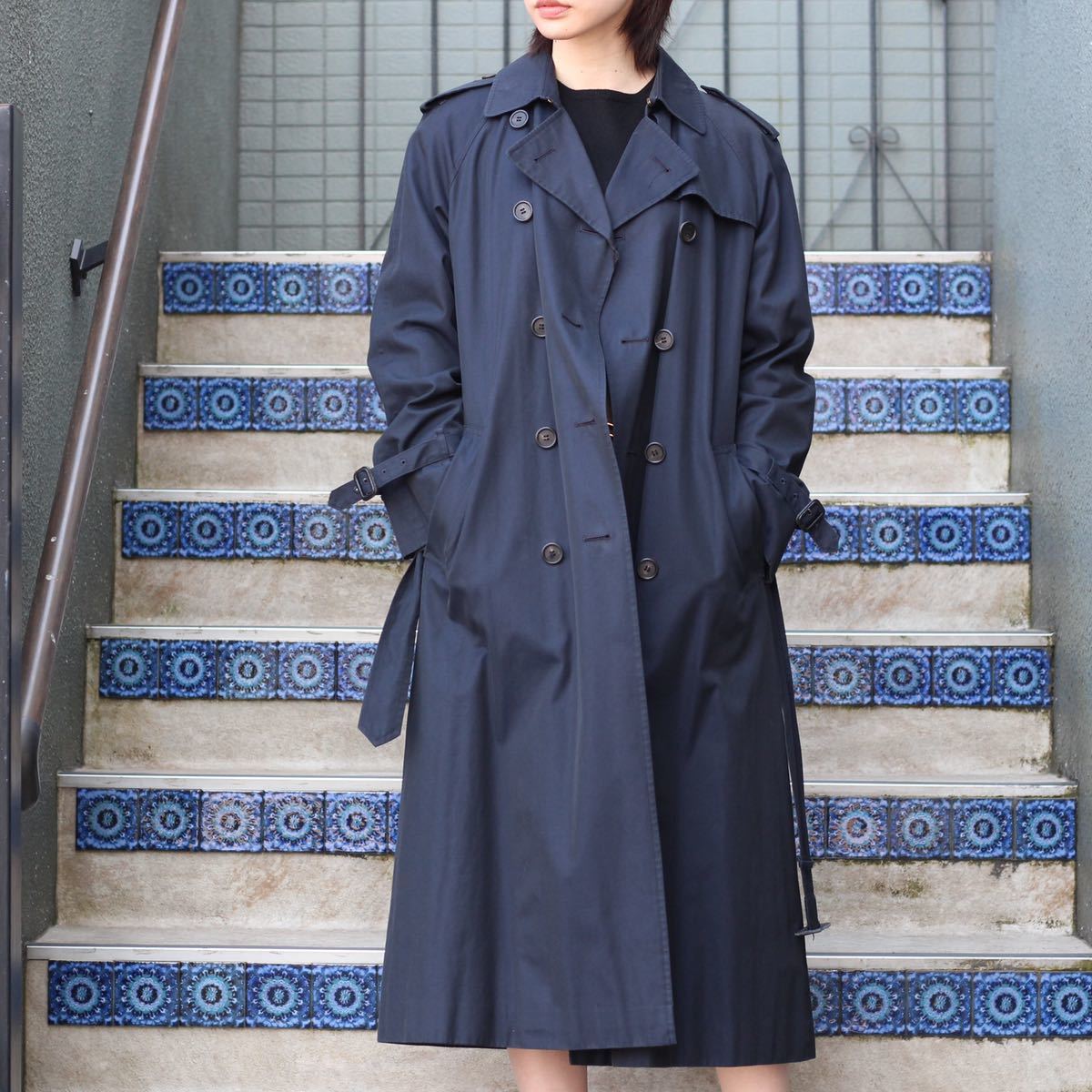 Aquascutum GABARDINE COTTON LONG TRENCH COAT MADE IN JAPAN/アクアスキュータムギャバジンコットンロングトレンチコート_画像2