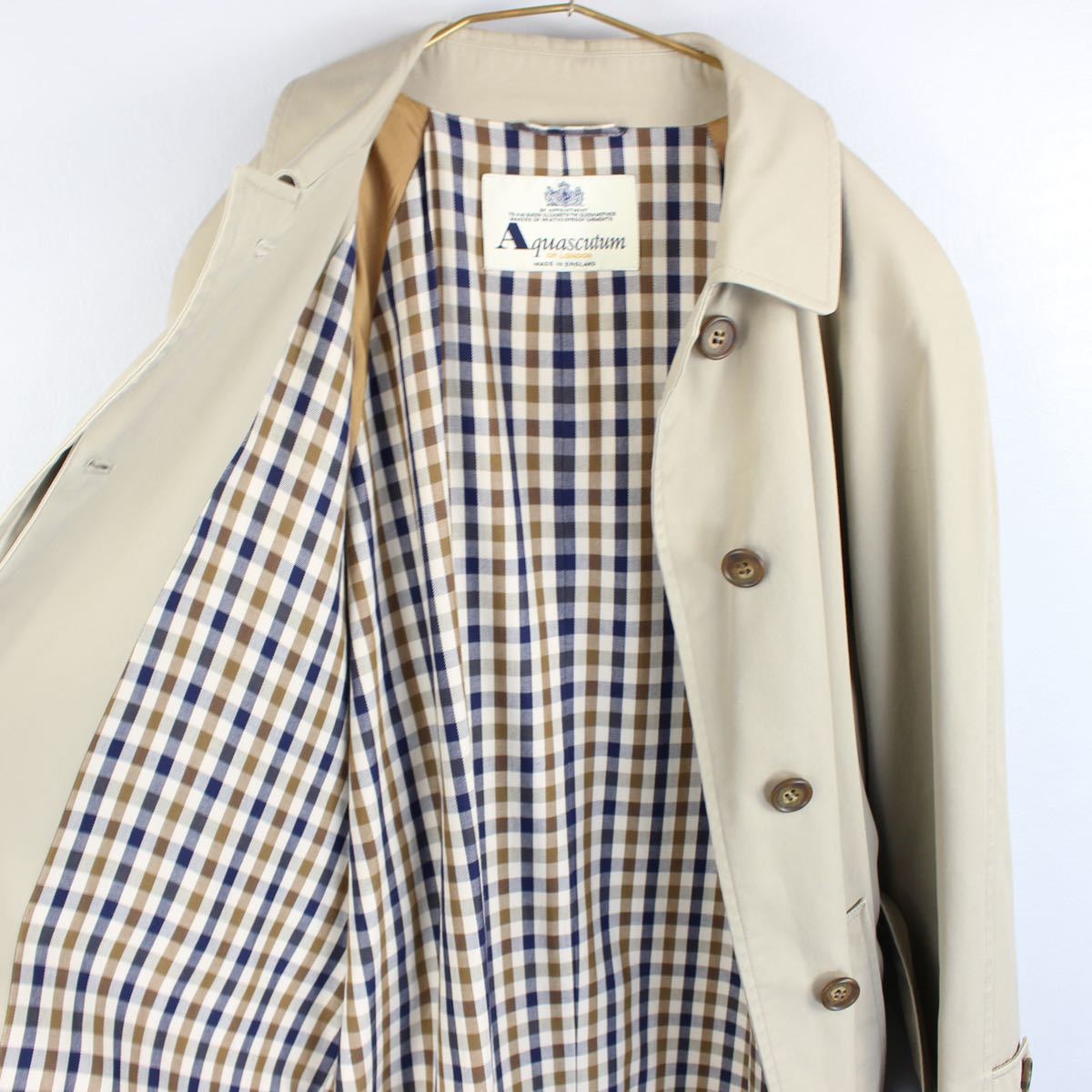 Aquascutum BELTED BALMACAAN COAT MADE IN ENGLAND/アクアスキュータムベルテッドバルマカーンコート(ステンカラーコート)_画像7