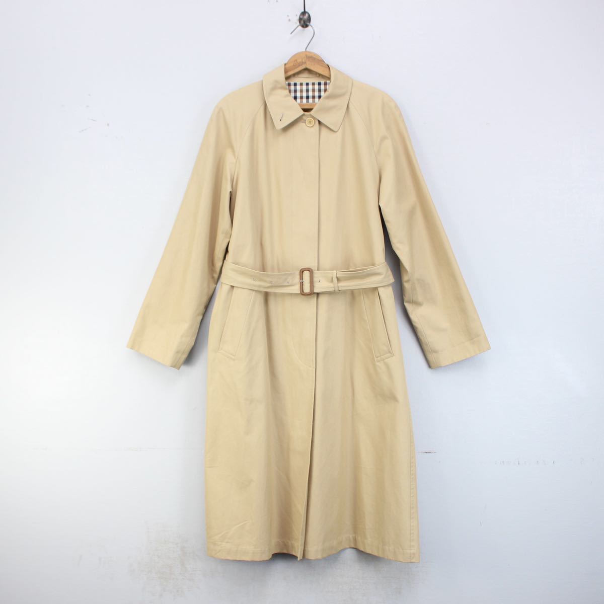 Aquascutum GABARDINE COTTON BALMACAAN COAT MADE IN JAPAN/アクア